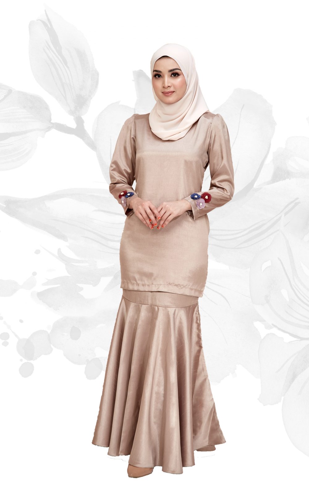 Liora - Kurung Moden Pendek - Brown