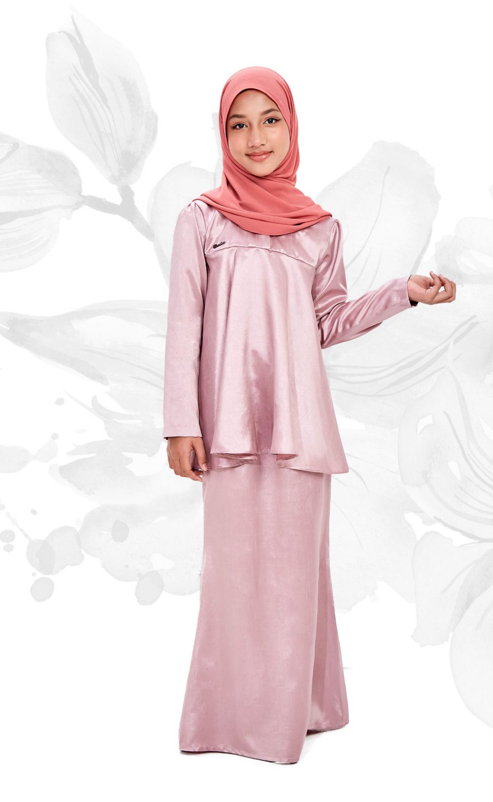 Liora - Kurung Peplum - Pink