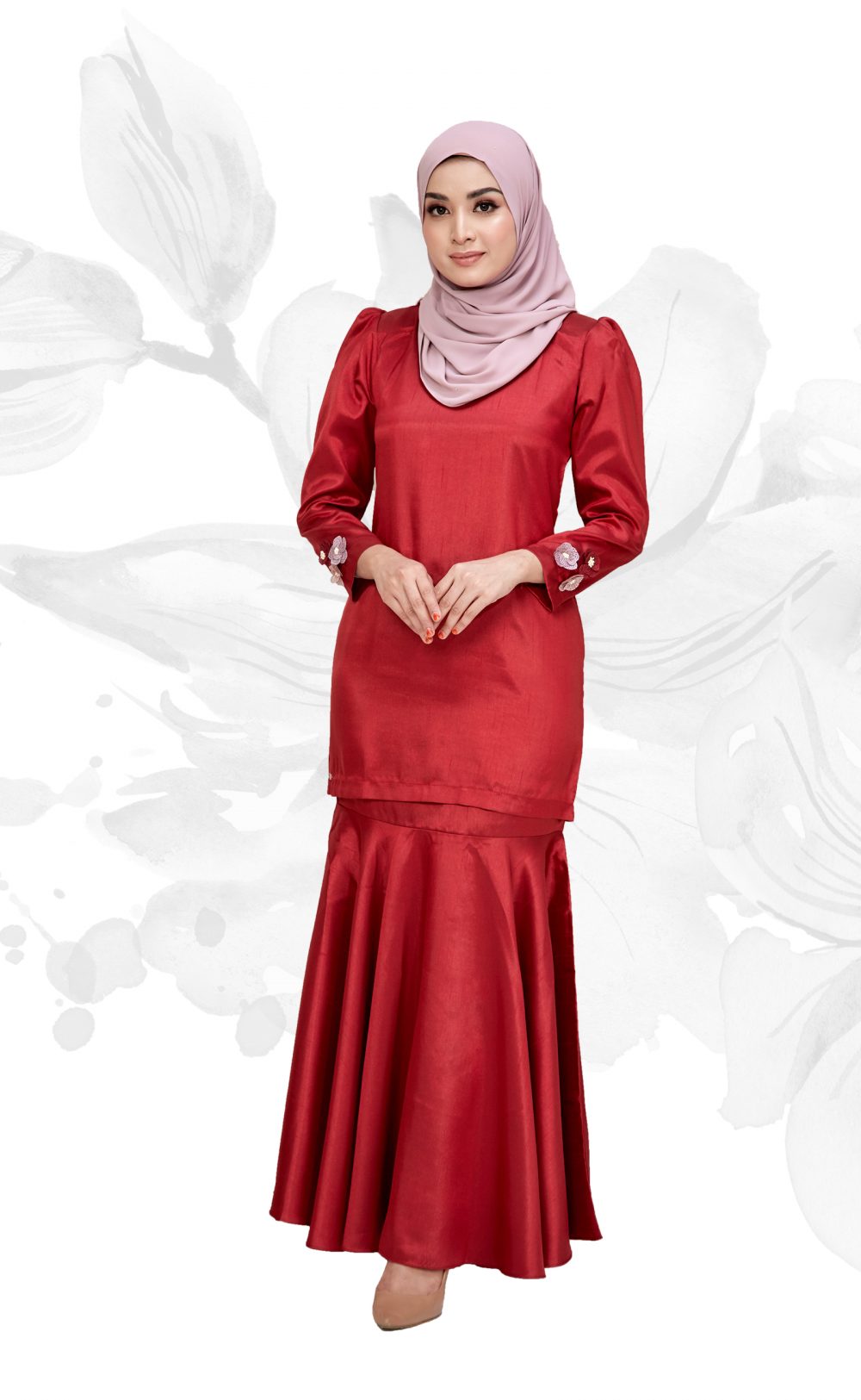 Liora - Kurung Moden Pendek -Red