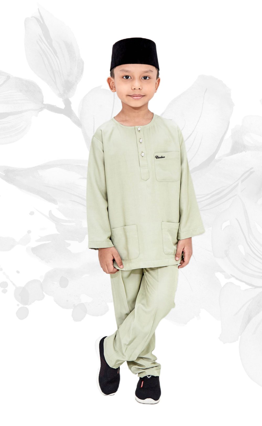 Natrah - Baju Melayu - Soft Green