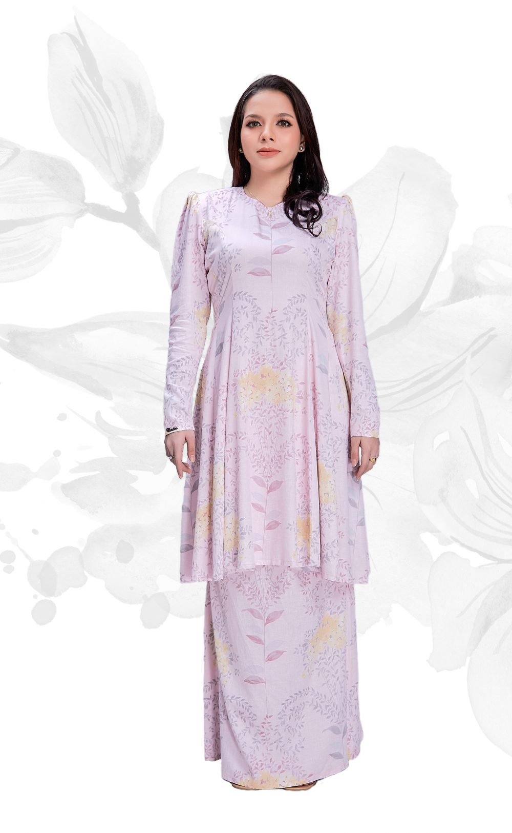 Karlissa - Kurung Moden Labuh - Pastel Pink