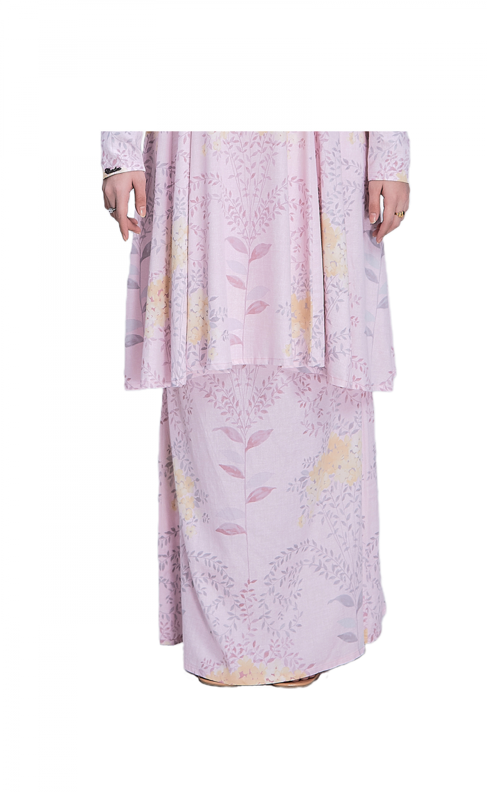 Karlissa - Kurung Moden Labuh - Pastel Pink - Image 4