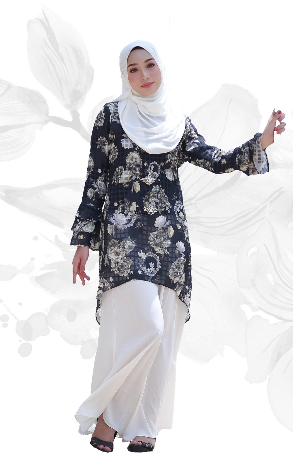 Qasreena - Blouse - Navy Blue