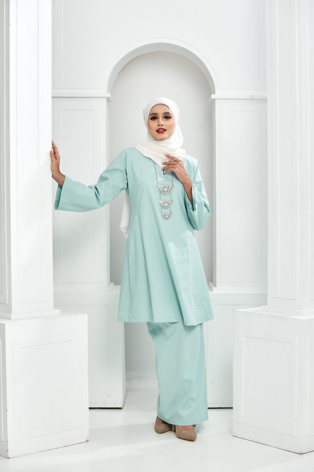 Ratna Sari -Kurung Pesak Labuh - Baby Blue