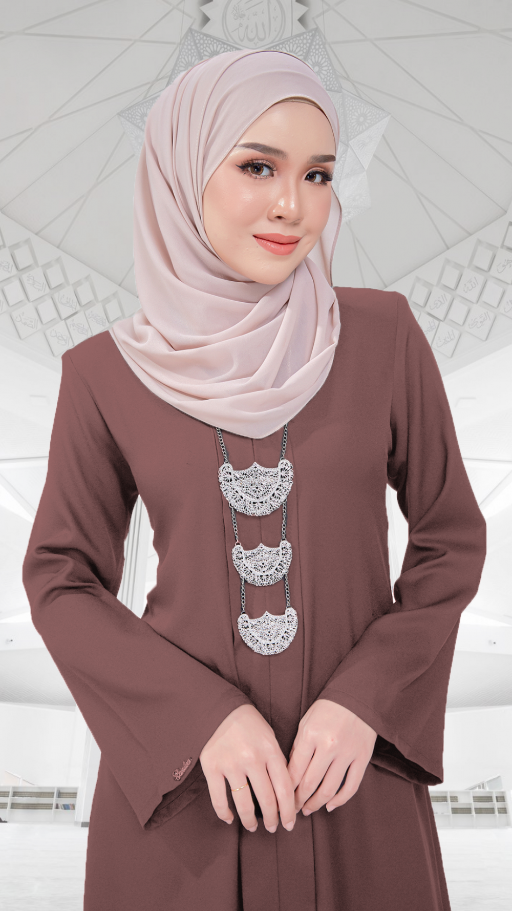 Nur Jannah - Jubah (Burgandy) - Image 2