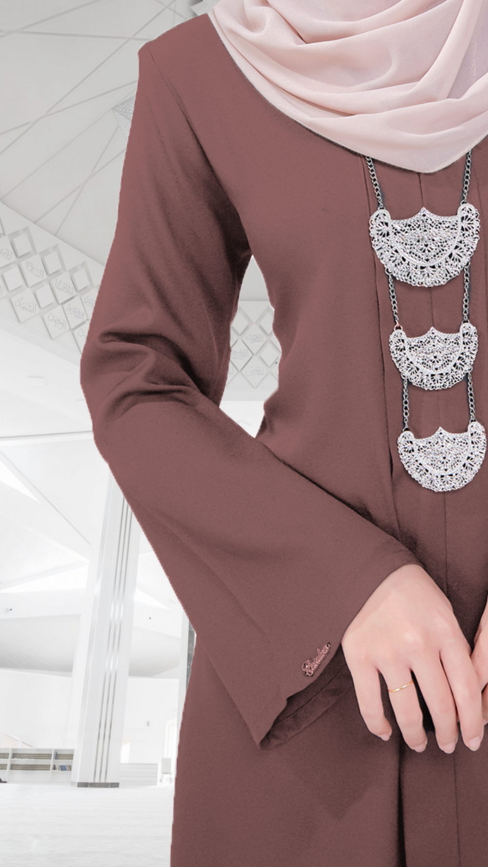 Nur Jannah - Jubah (Burgandy) - Image 3