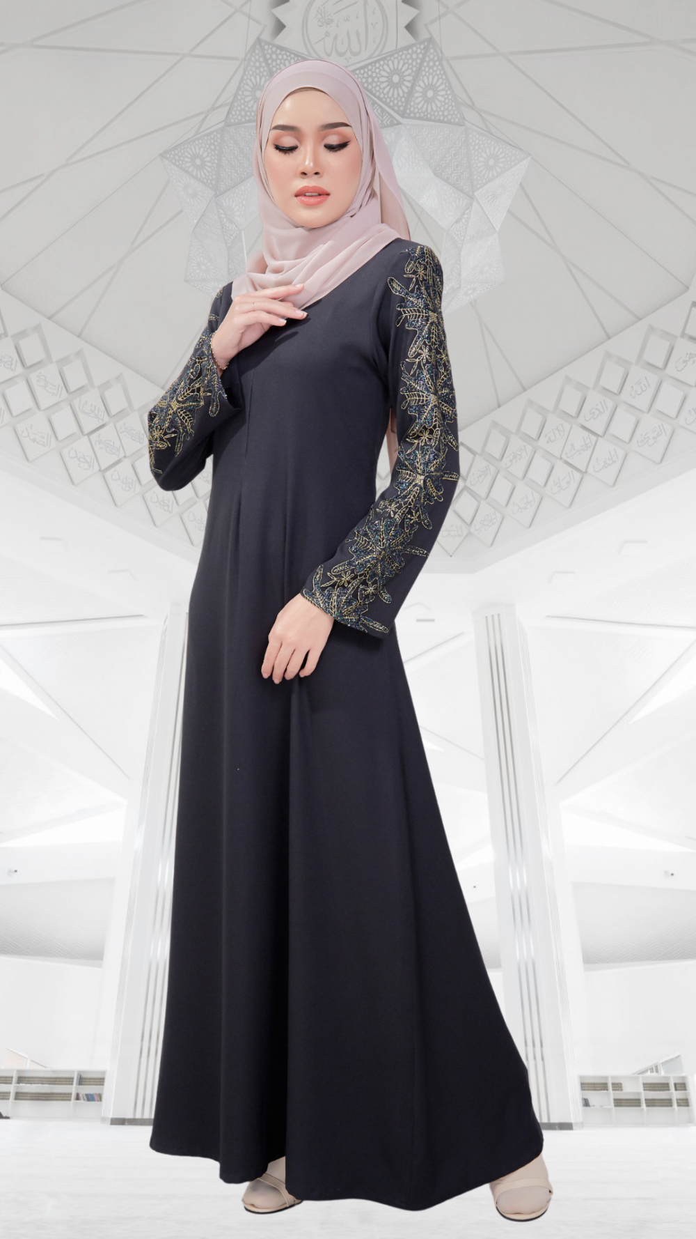 Nur Aisyah - Jubah (Black) - Image 2