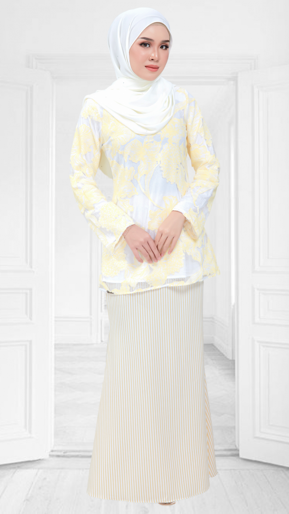 Leena - Mini Kurung - Soft Yellow