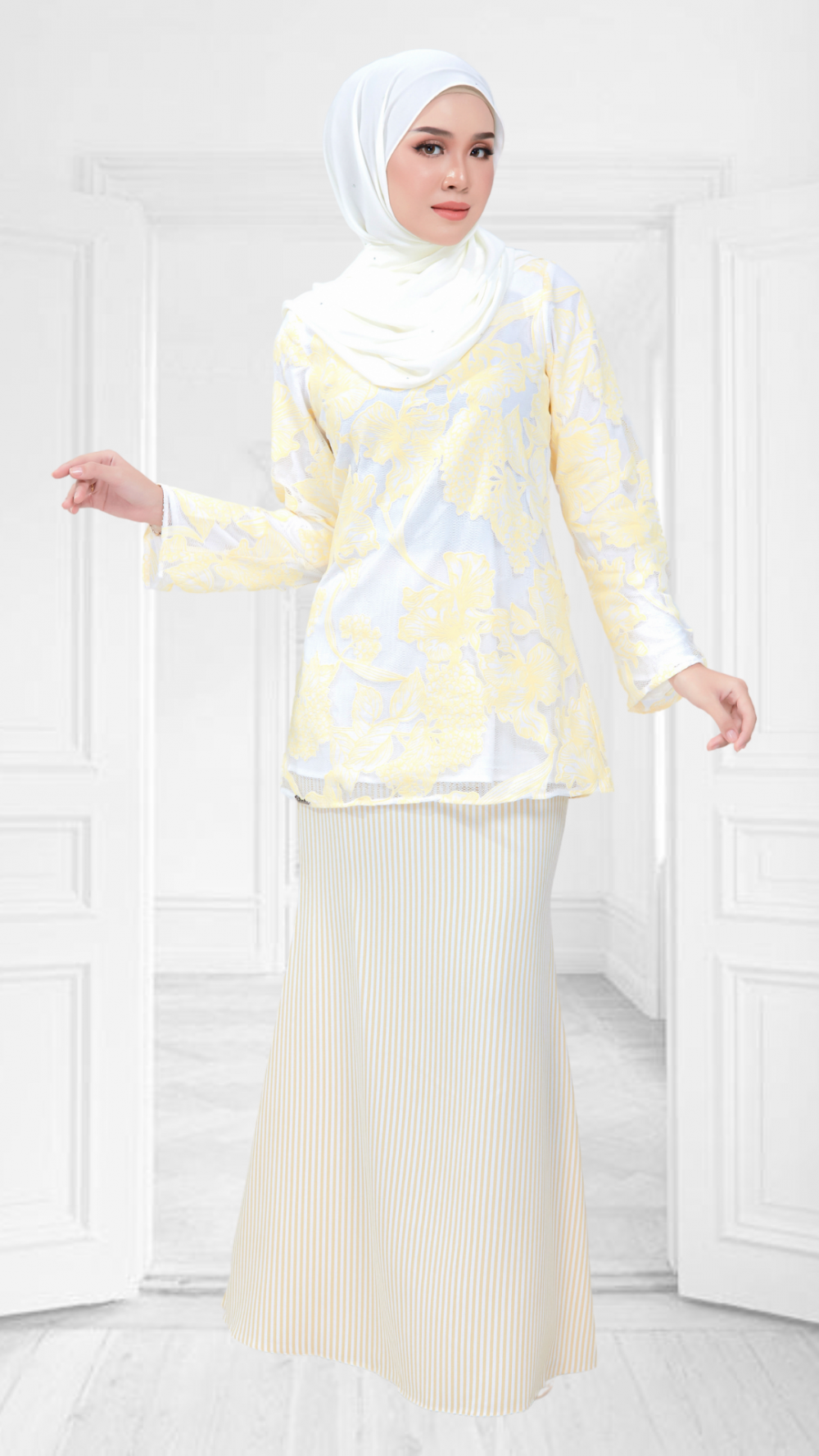 Leena - Mini Kurung - Soft Yellow - Image 2