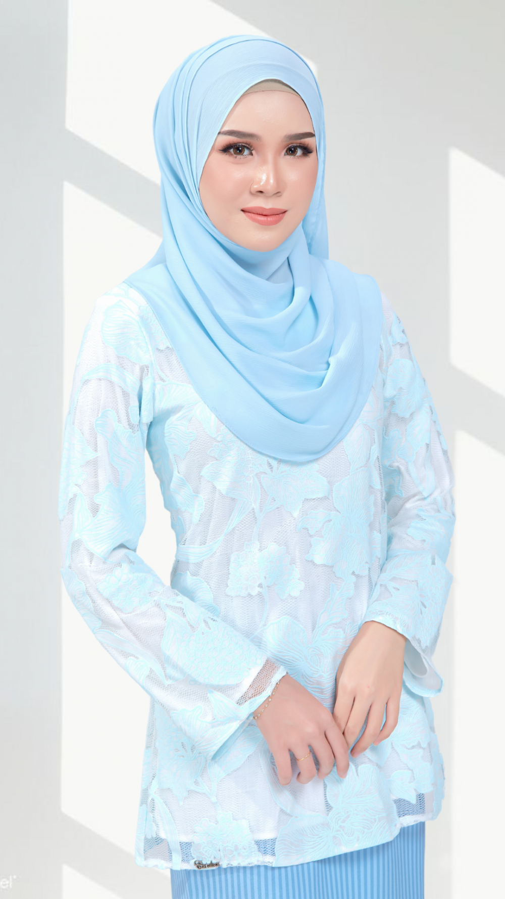 Leena - Mini Kurung - Soft Blue - Image 3