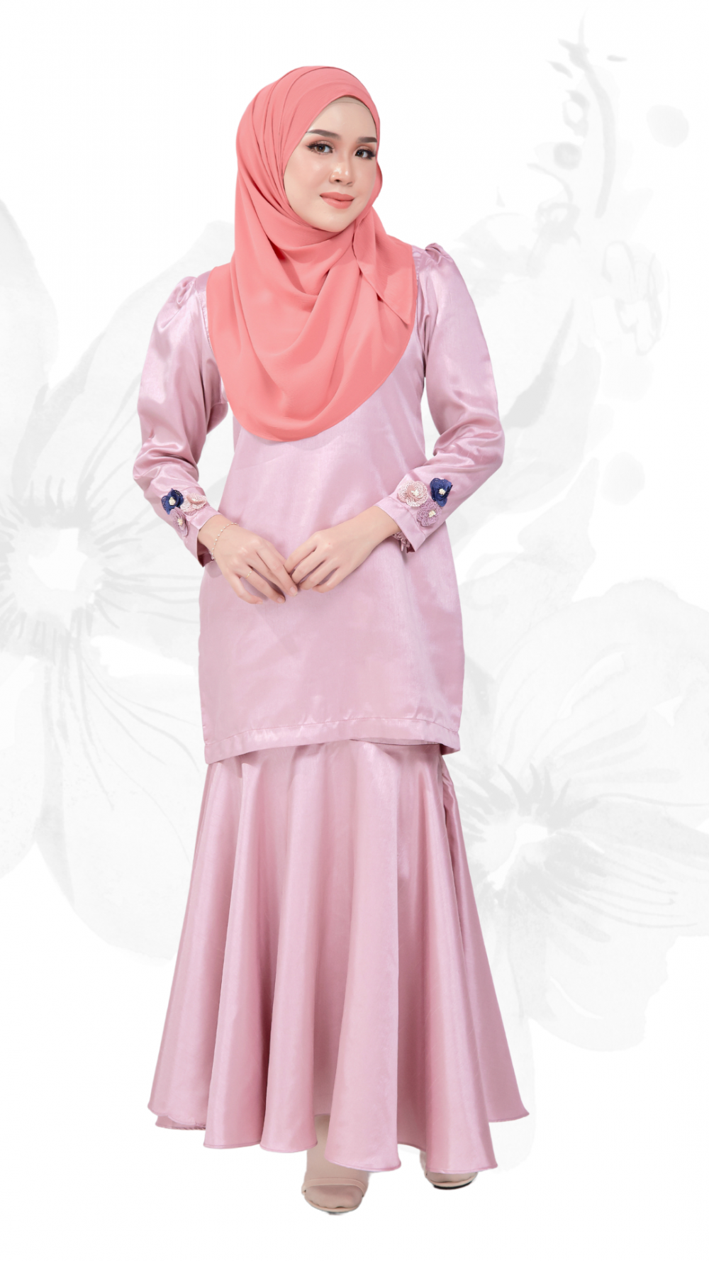 Liora - Kurung Moden Pendek - Pink - Image 2