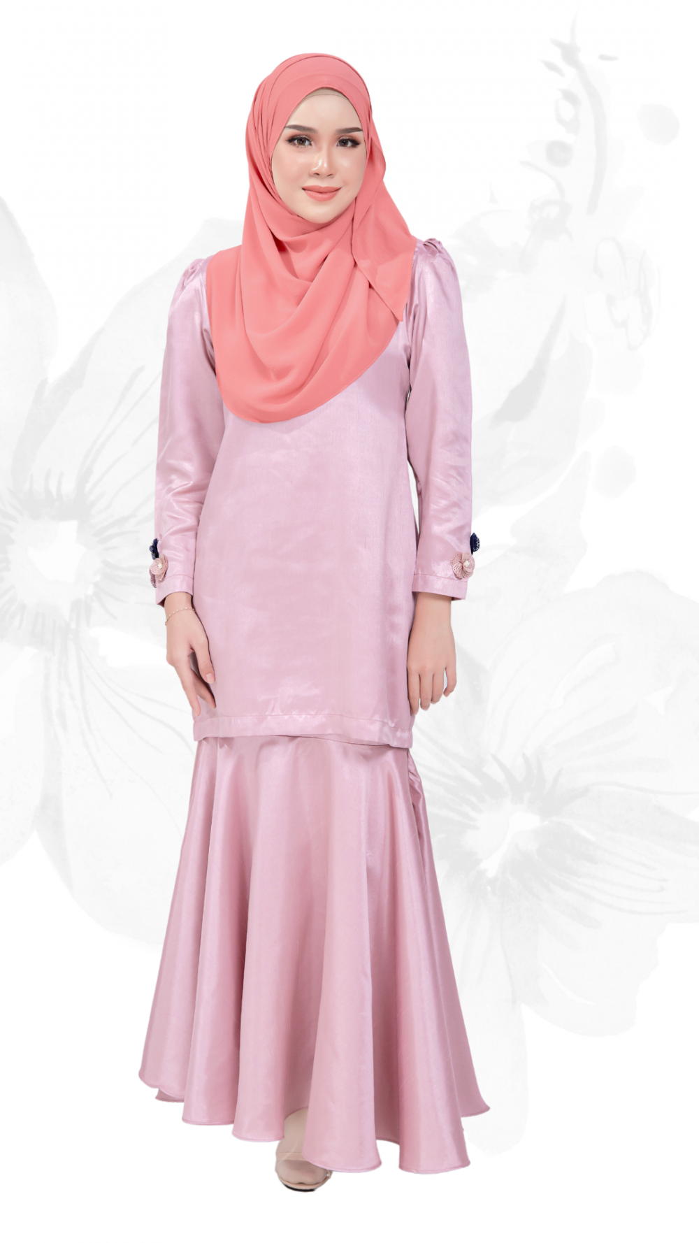 Liora - Kurung Moden Pendek - Pink - Image 3