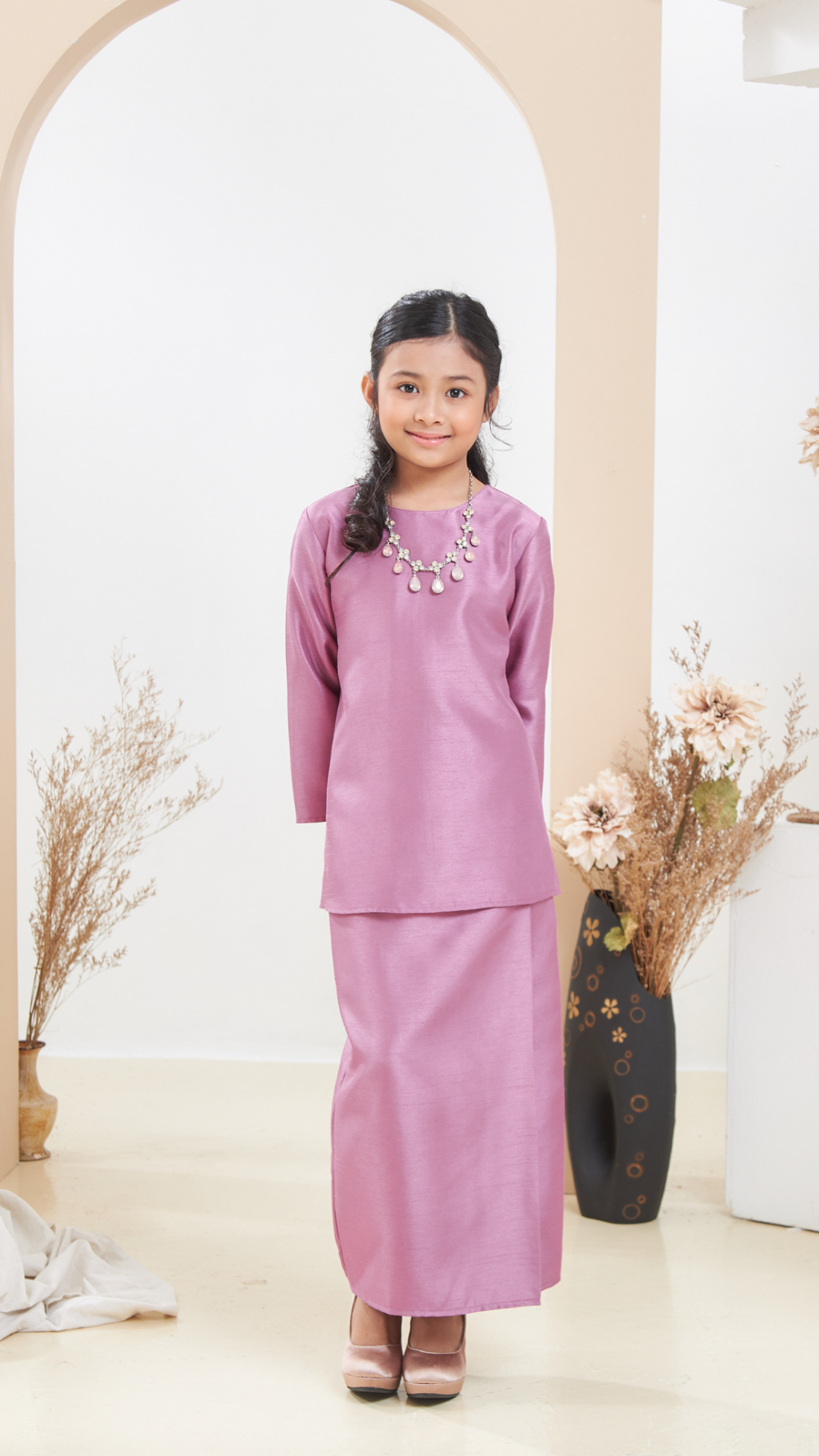 Arabella - Kurung Moden Kids - Pink - Image 3