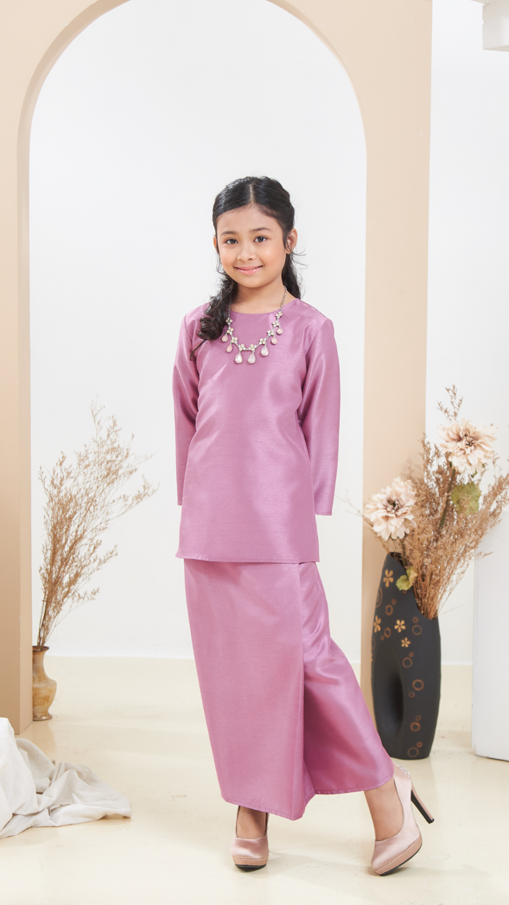 Arabella - Kurung Moden Kids - Pink - Image 4