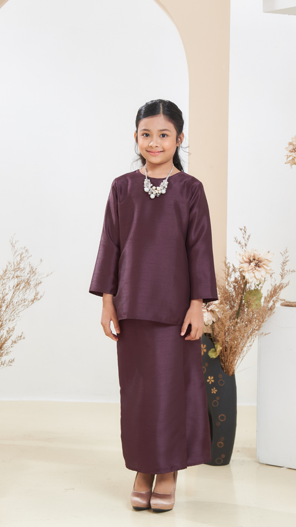 Arabella - Kurung Moden Kids - Dark Purple