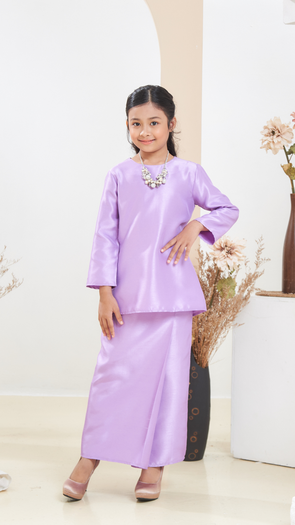 Arabella - Kurung Moden Kids - Lilac - Image 3