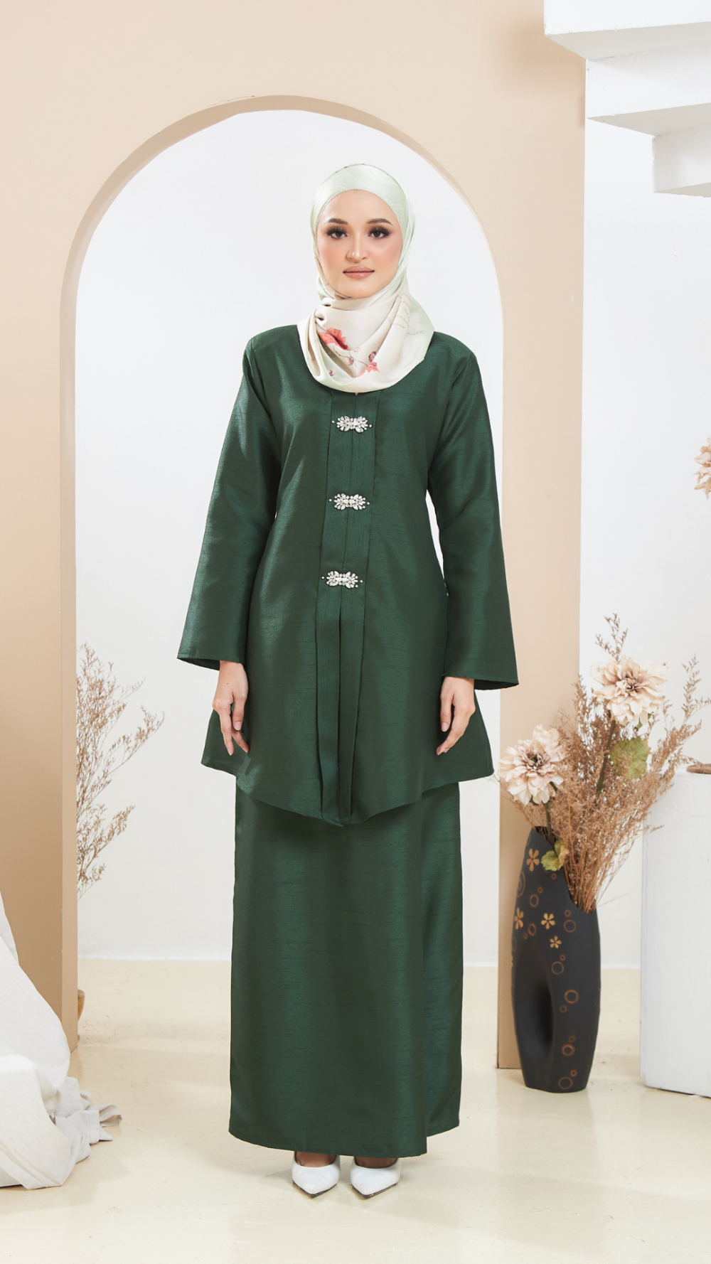 Arabella - Kebaya Manik - Emerald Green