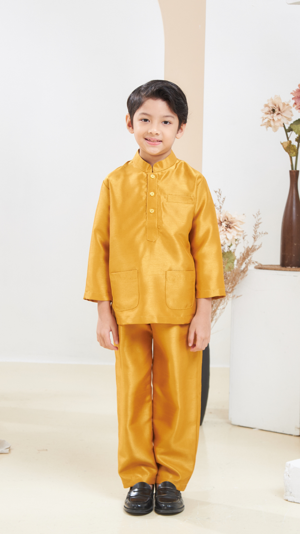 Arabella - Baju Melayu Kids - Gold - Image 2