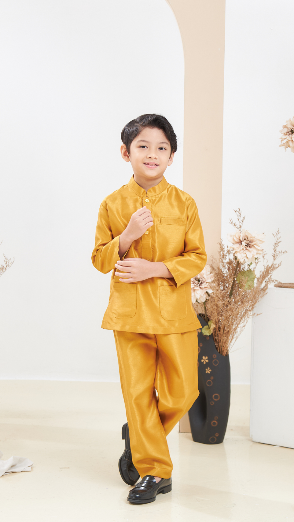 Arabella - Baju Melayu Kids - Gold - Image 3