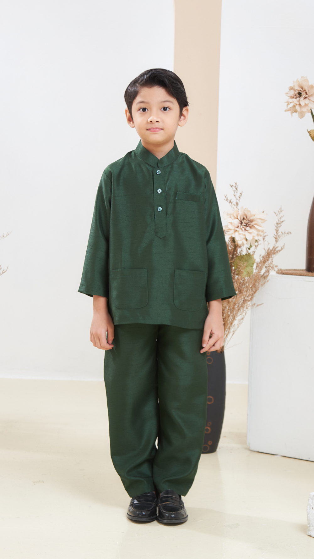 Arabella - Baju Melayu Kids - Emerald Green
