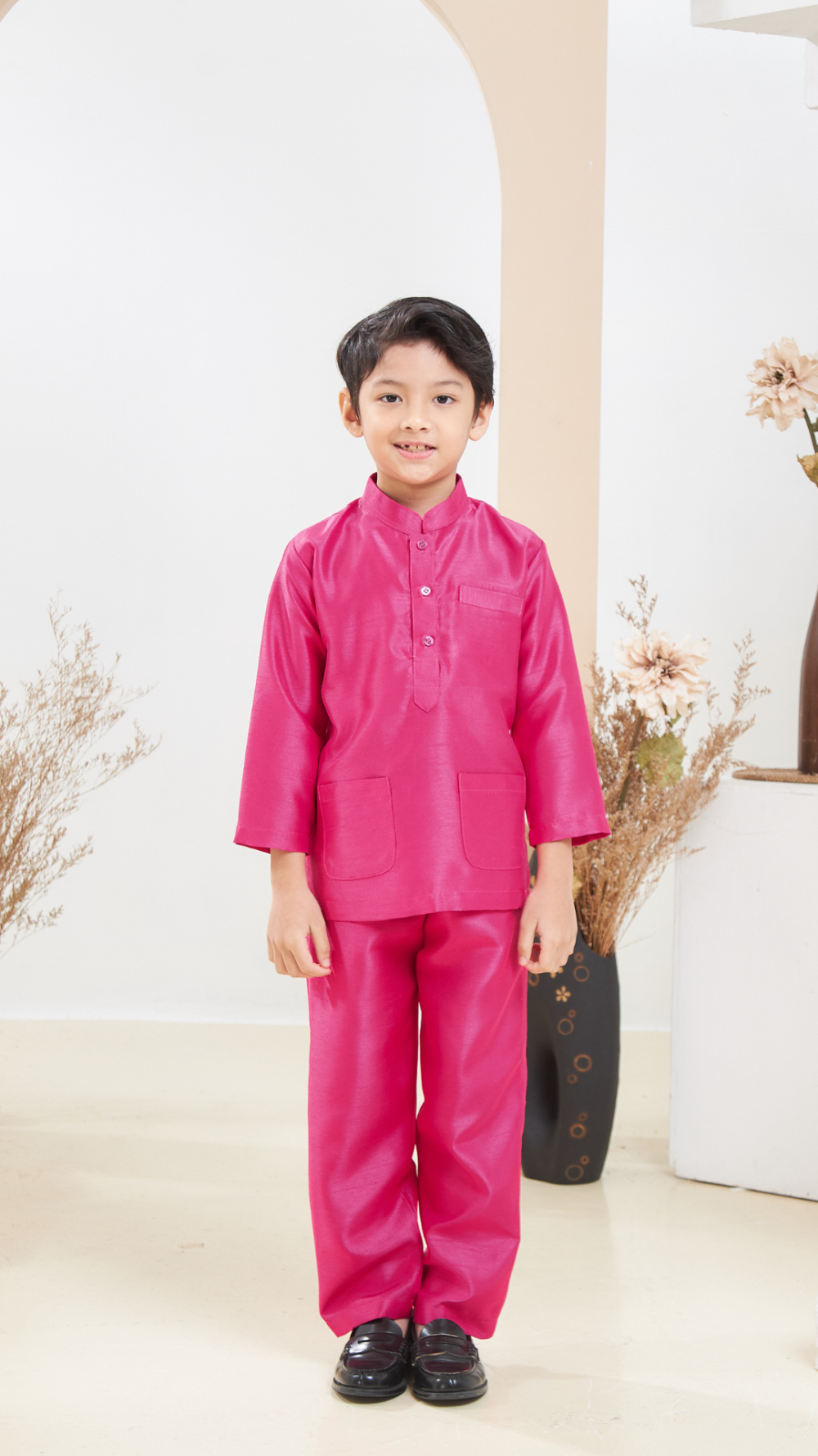 Arabella - Baju Melayu Kids - Fushia