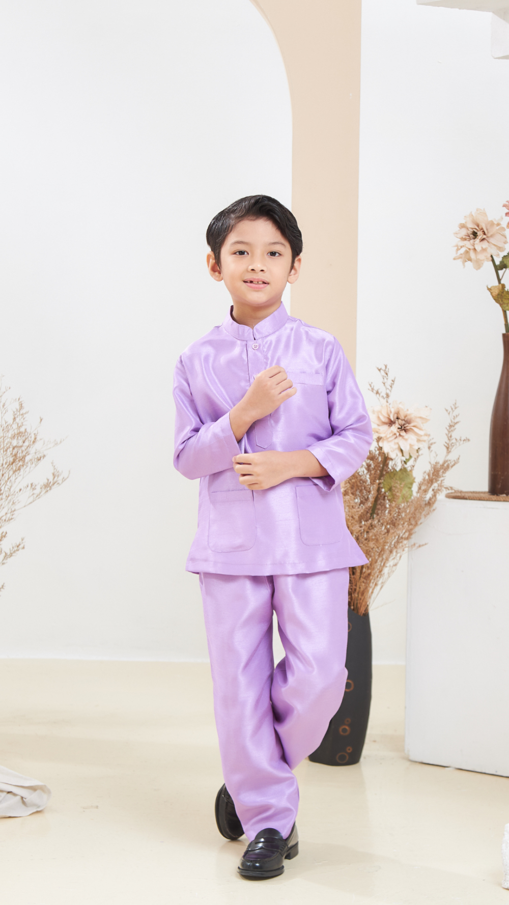 Arabella - Baju Melayu Kids - Lilac - Image 4