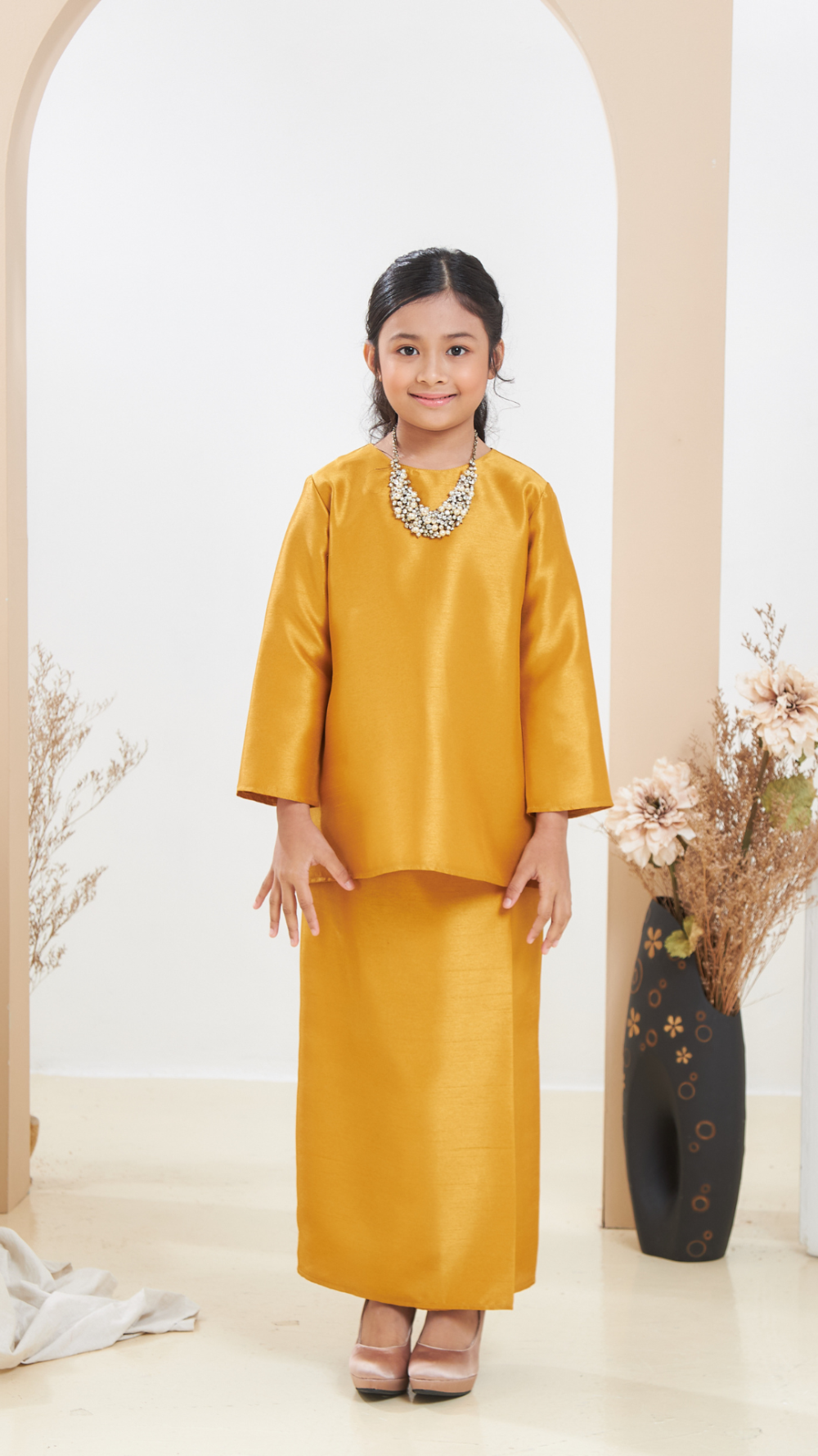 Arabella - Kurung Moden Kids - Gold