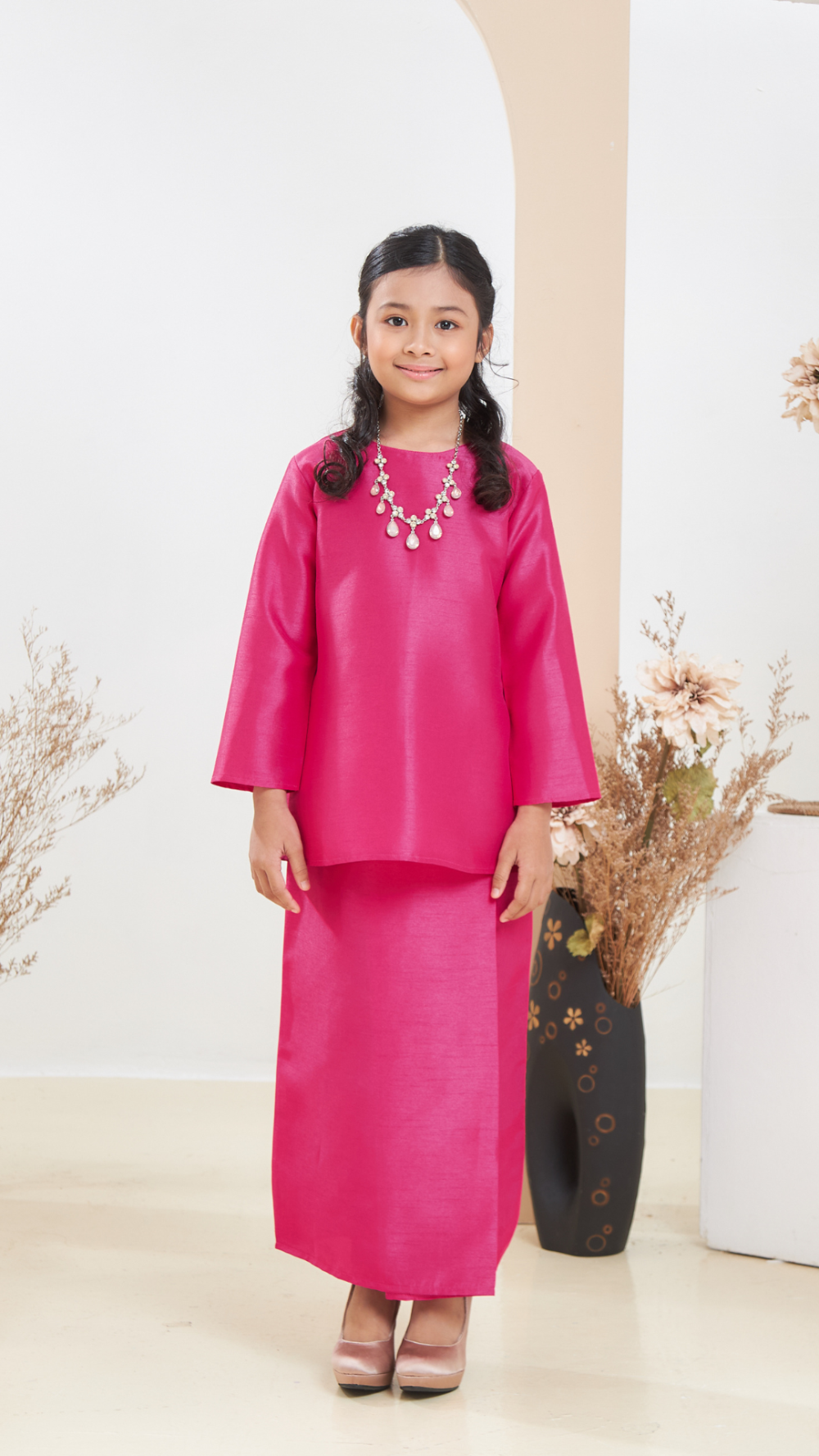 Arabella - Kurung Moden Kids - Fushia