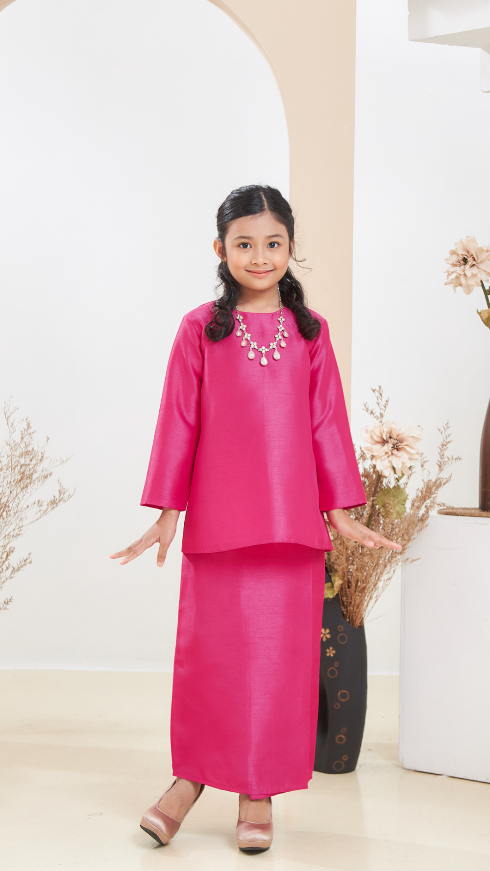 Arabella - Kurung Moden Kids - Fushia - Image 2