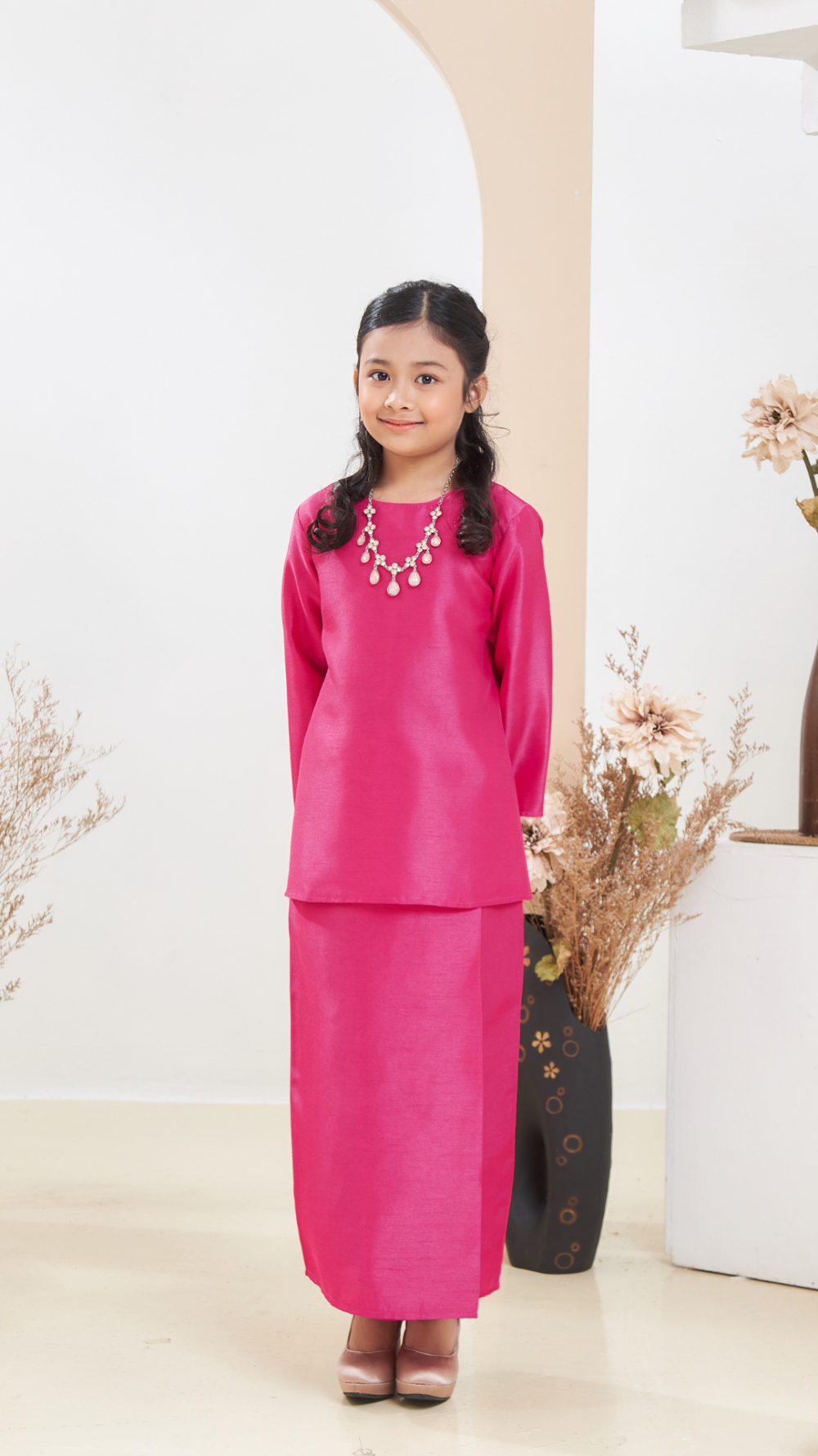 Arabella - Kurung Moden Kids - Fushia - Image 3