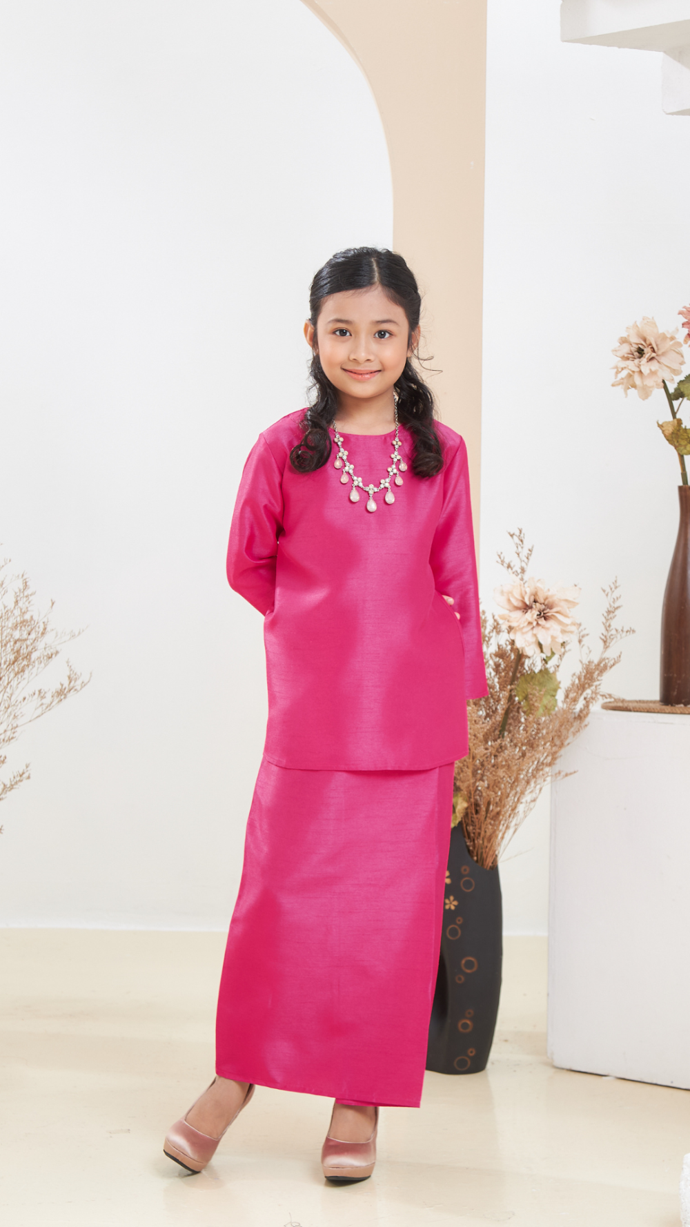 Arabella - Kurung Moden Kids - Fushia - Image 4