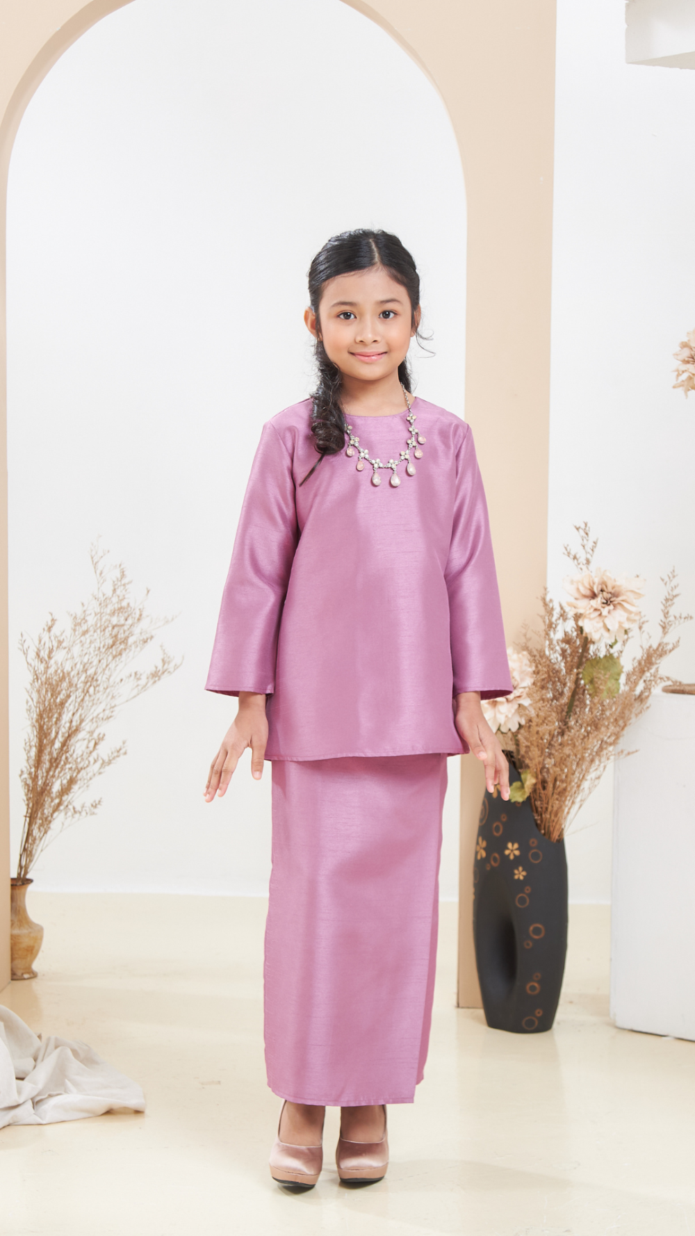 Arabella - Kurung Moden Kids - Pink - Image 2