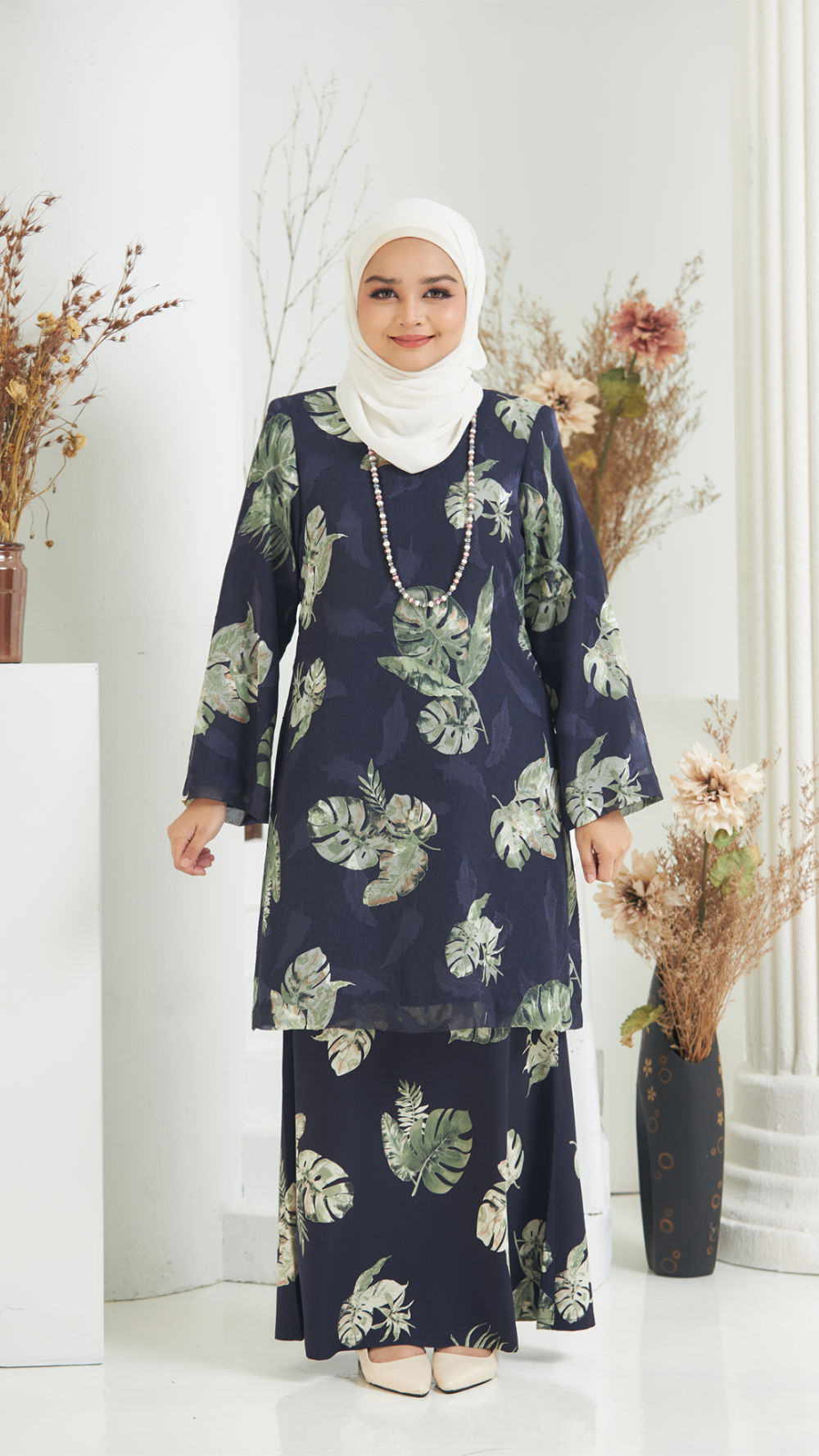 Audrey - Kurung Moden Labuh - Navy Blue