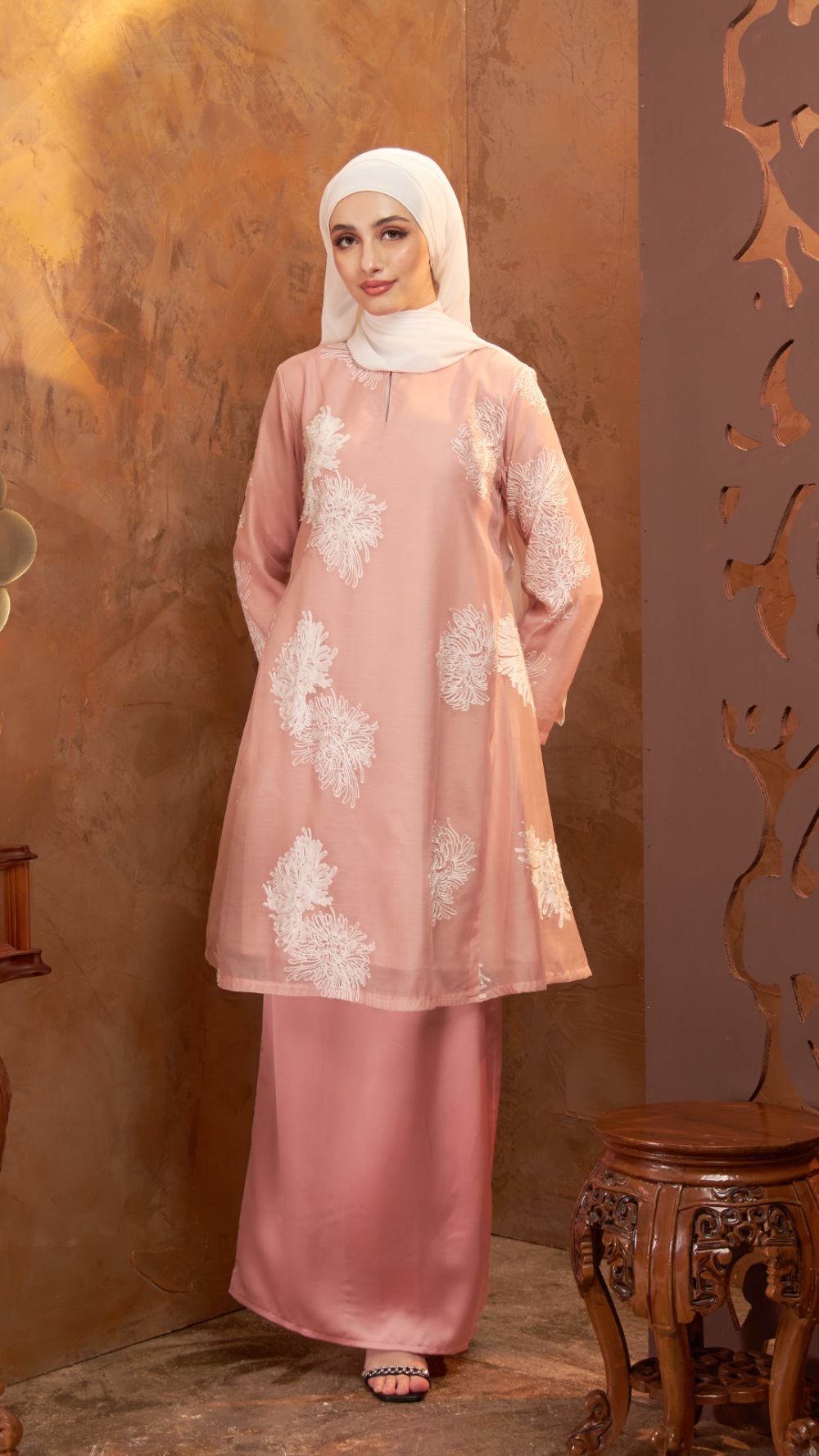 Gurindam - Kurung Pesak Moden - Dusty Pink