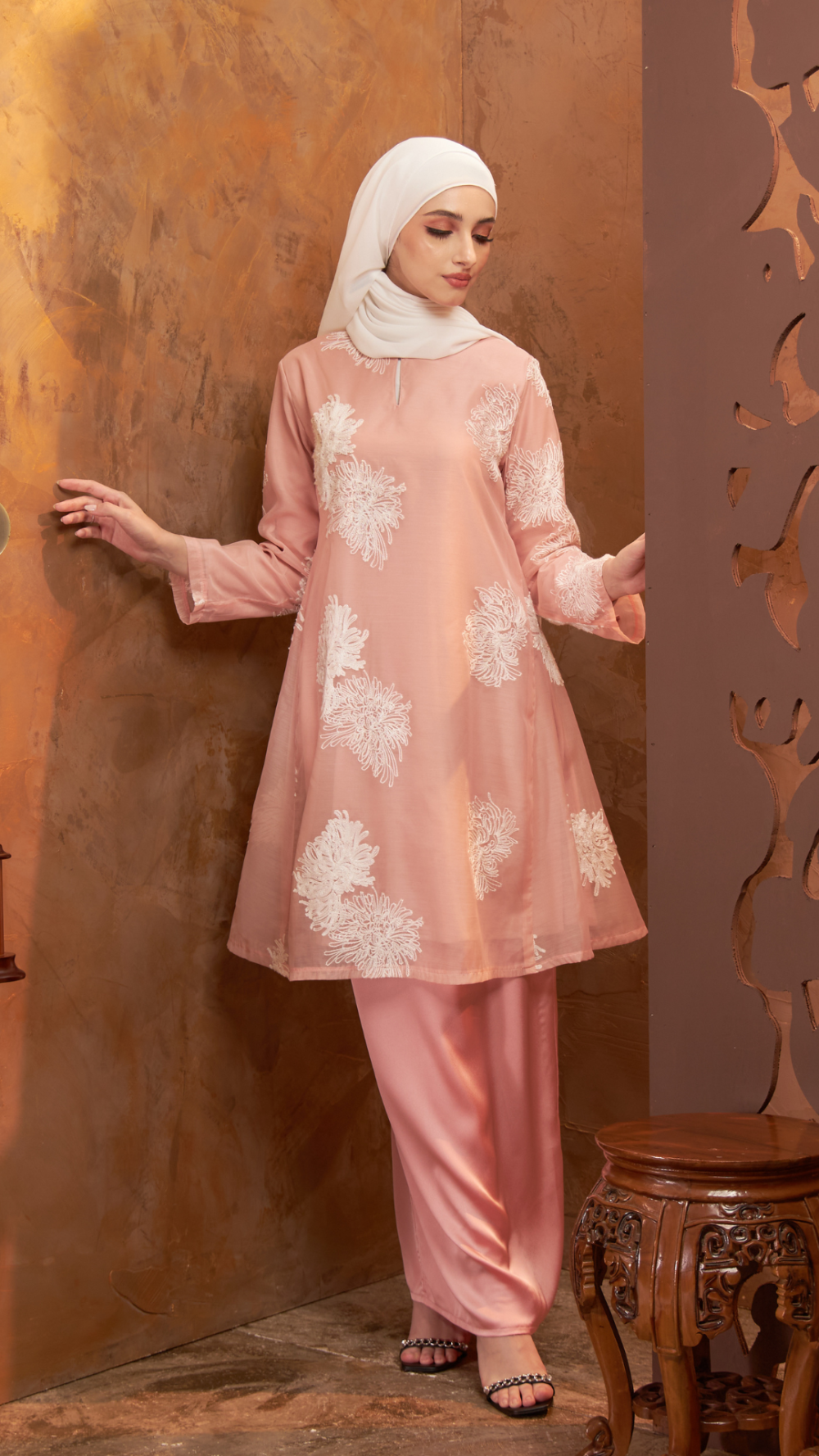 Gurindam - Kurung Pesak Moden - Dusty Pink - Image 4