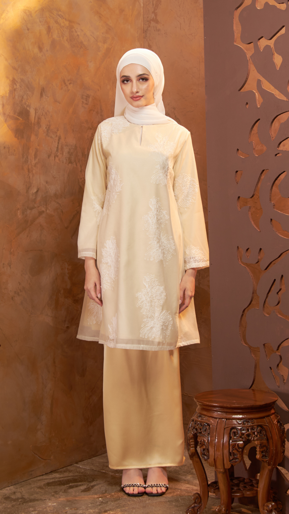 Gurindam - Kurung Pesak Moden - Soft Yellow