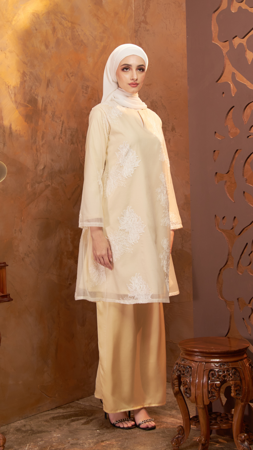 Gurindam - Kurung Pesak Moden - Soft Yellow - Image 3