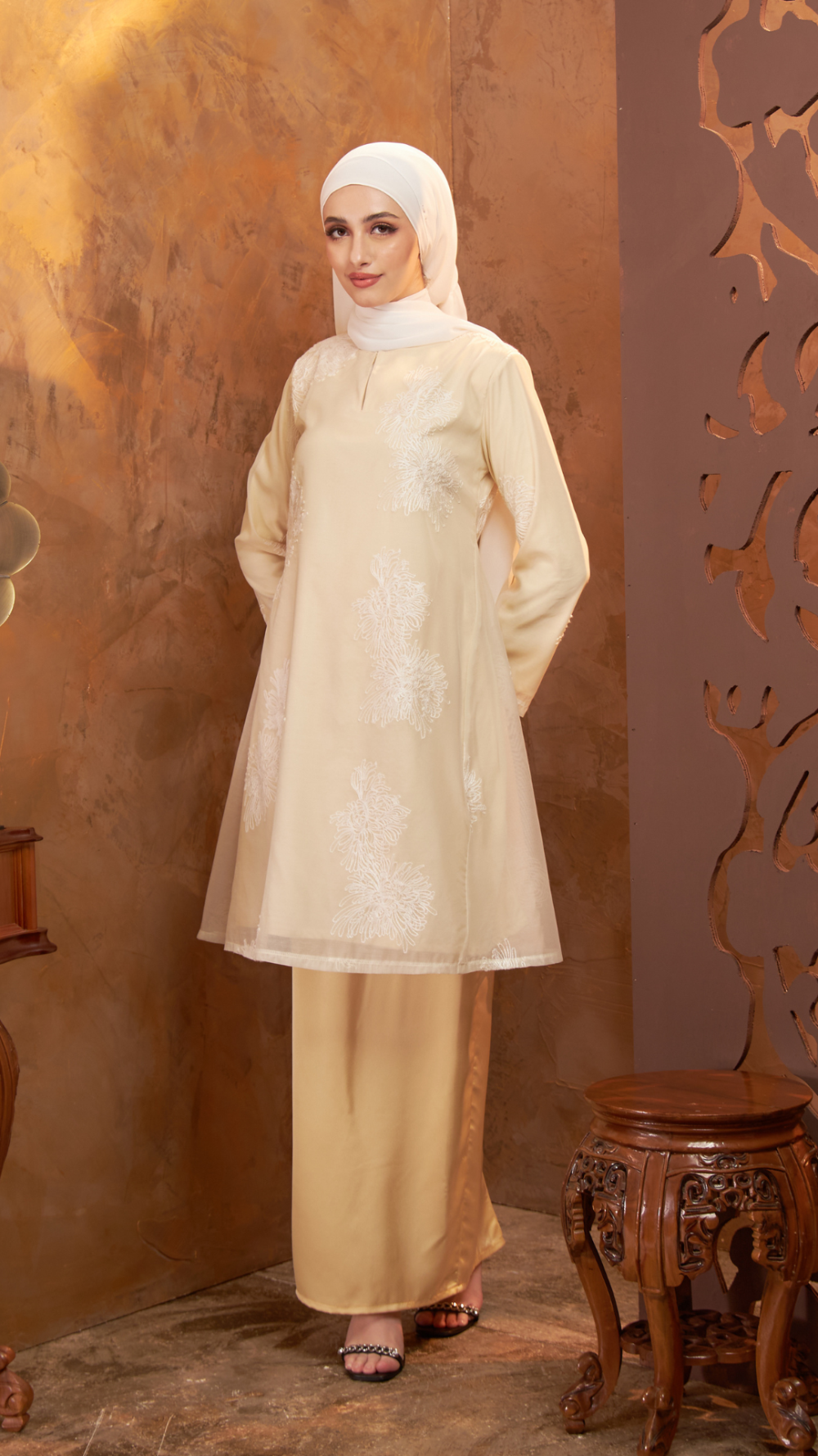 Gurindam - Kurung Pesak Moden - Soft Yellow - Image 4