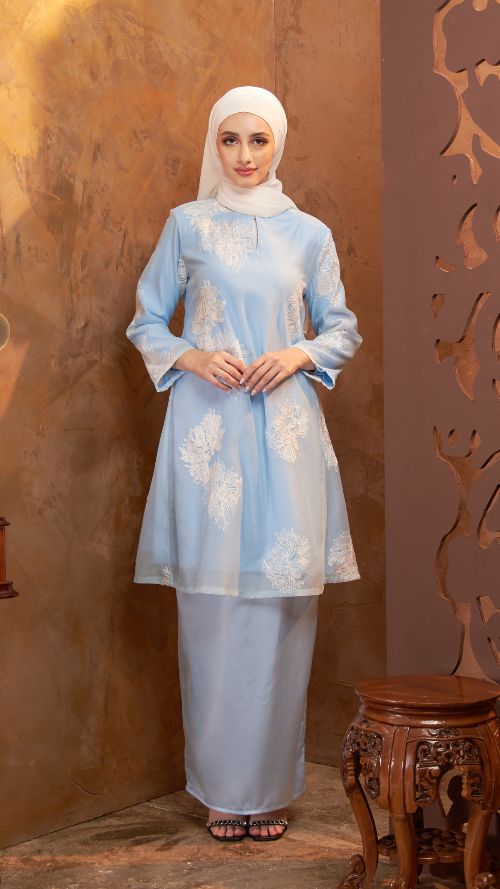 Gurindam - Kurung Pesak Moden - Baby Blue