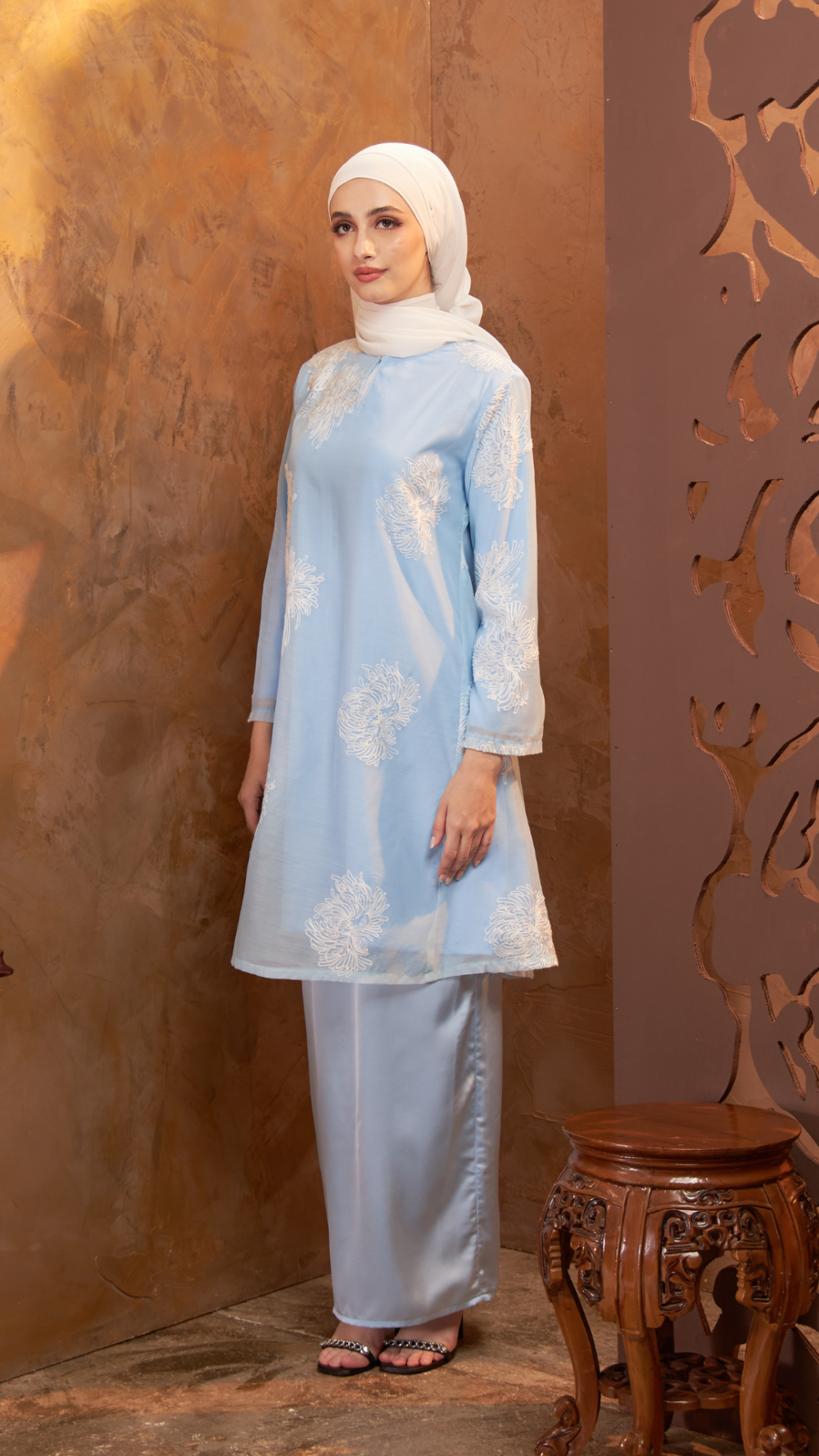 Gurindam - Kurung Pesak Moden - Baby Blue - Image 2