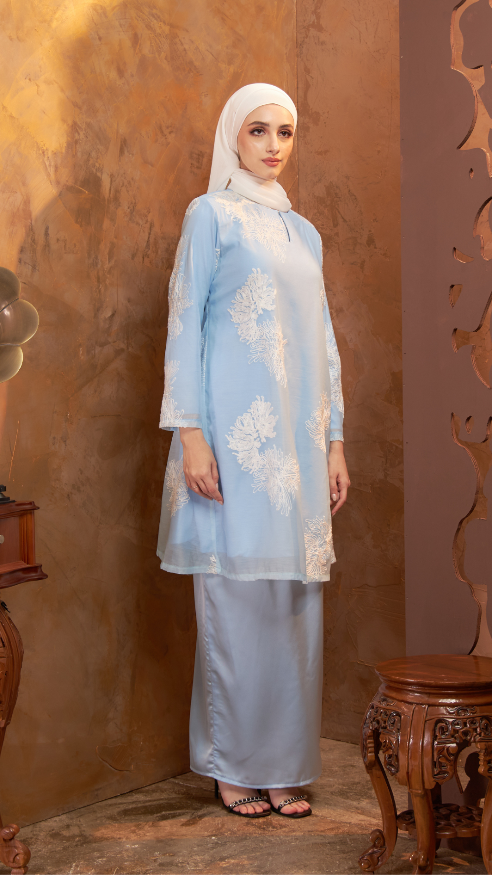 Gurindam - Kurung Pesak Moden - Baby Blue - Image 3