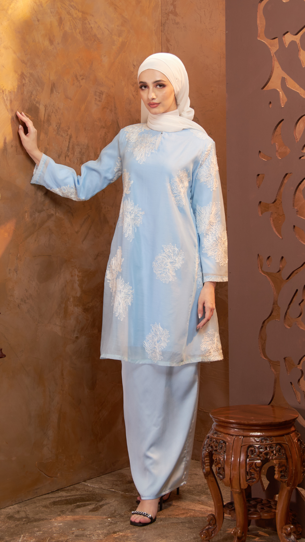 Gurindam - Kurung Pesak Moden - Baby Blue - Image 4