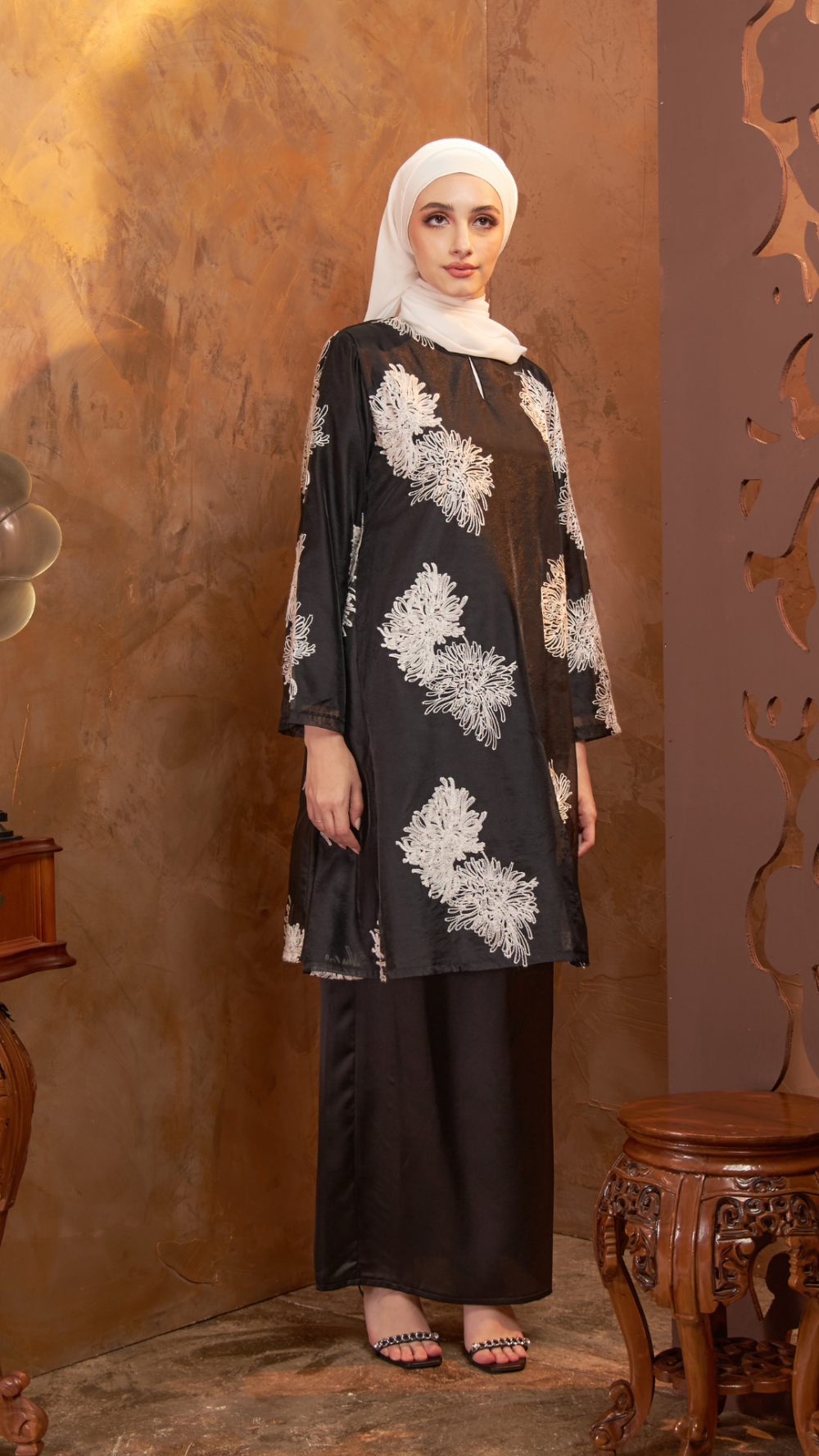 Gurindam - Kurung Pesak Moden - Black - Image 3