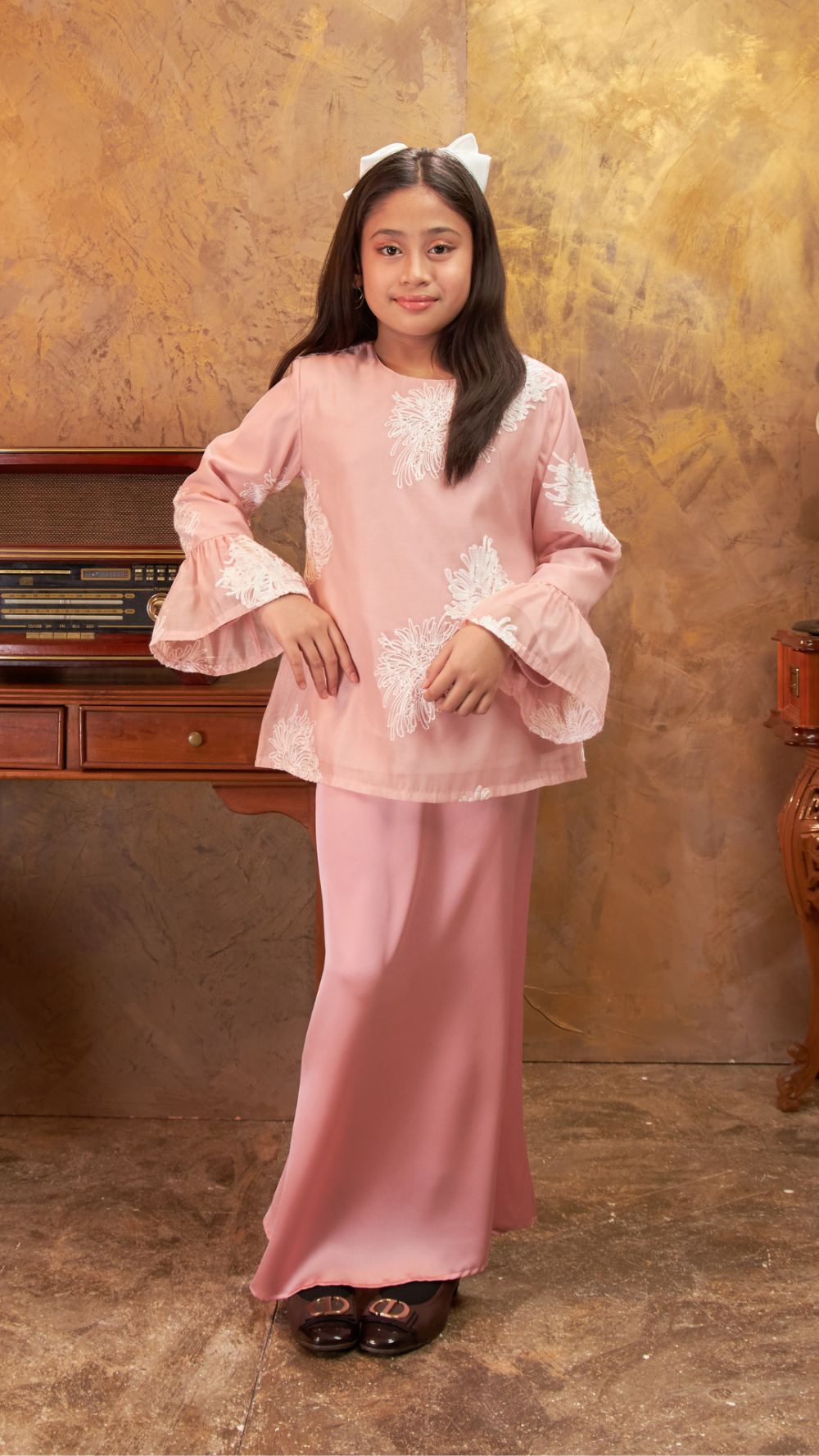 Gurindam - Kurung Pesak Moden - Dusty Pink - Image 3