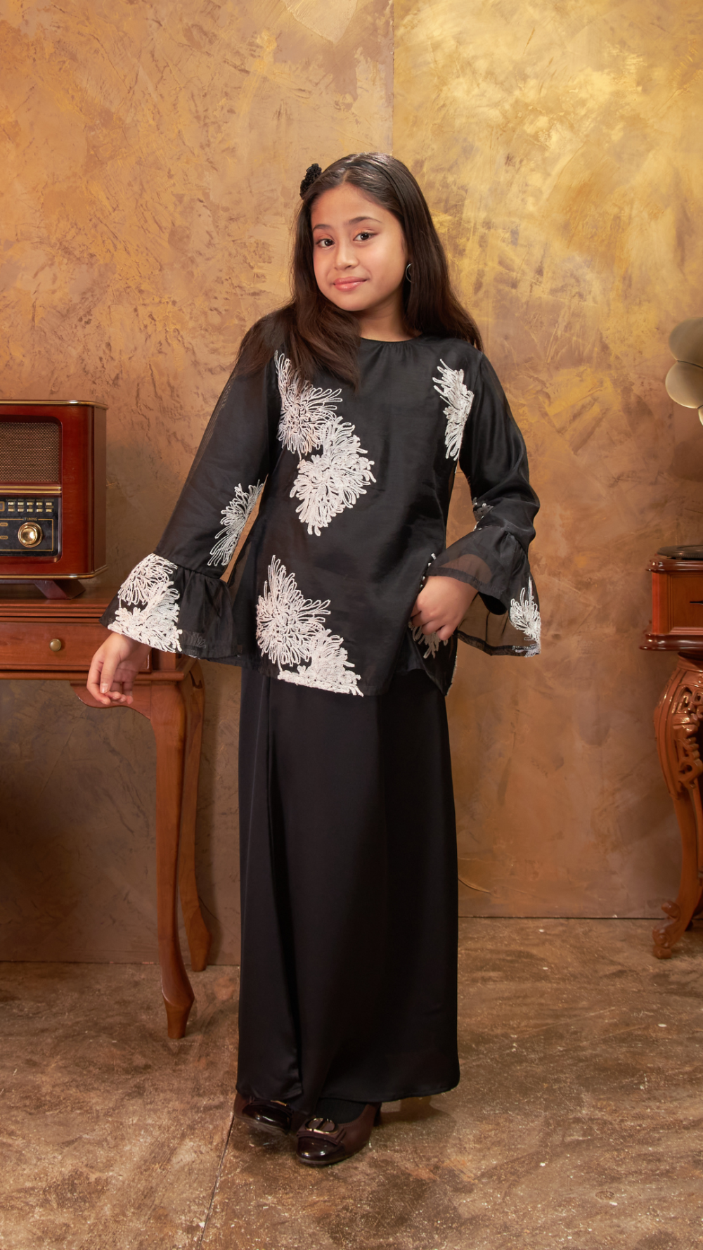 Gurindam - Kurung Pesak Moden - Black - Image 4
