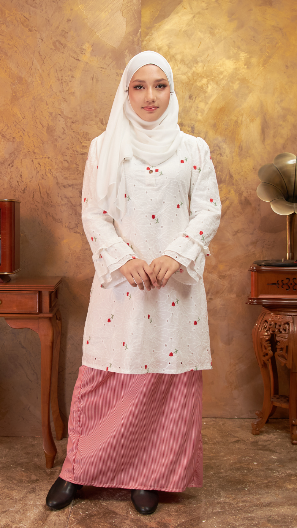 Irama - Kurung Moden - Cherry Red - Image 2