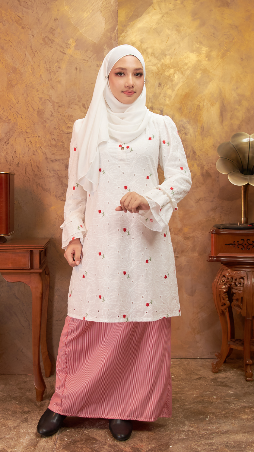 Irama - Kurung Moden - Cherry Red - Image 3