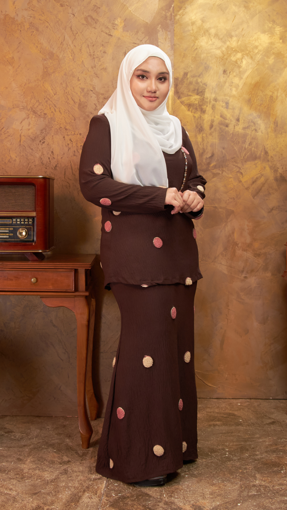Adela - Kurung Kedah - Dark Brown - Image 2