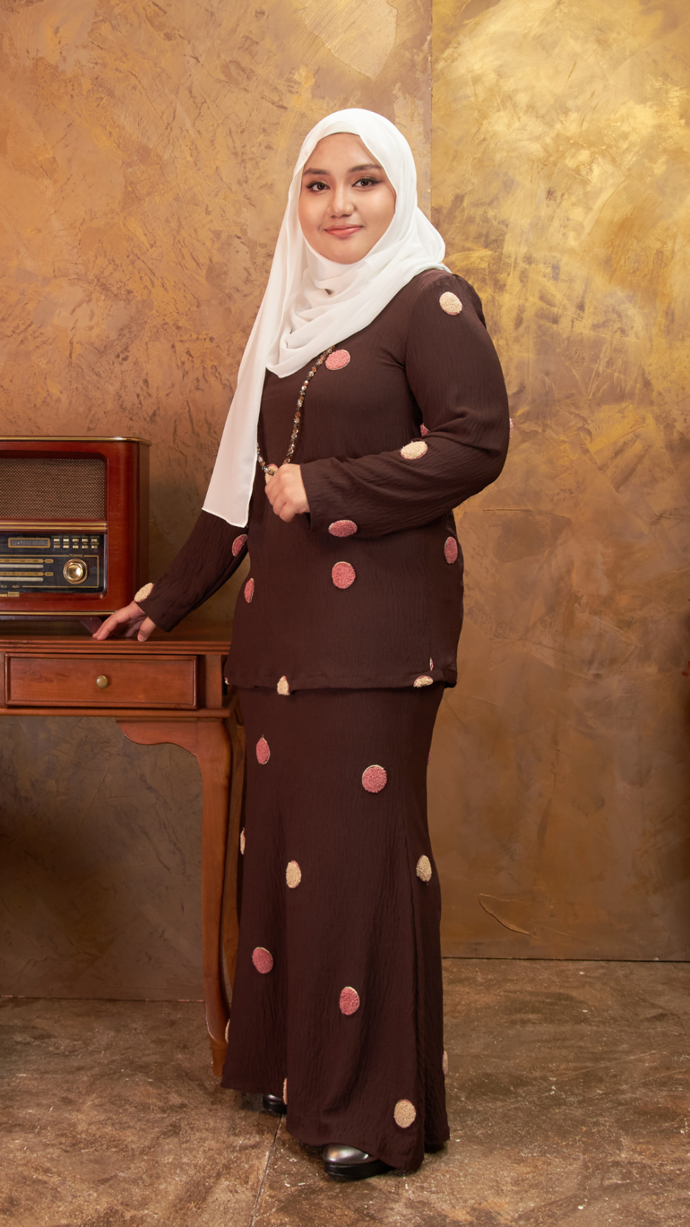 Adela - Kurung Kedah - Dark Brown - Image 3