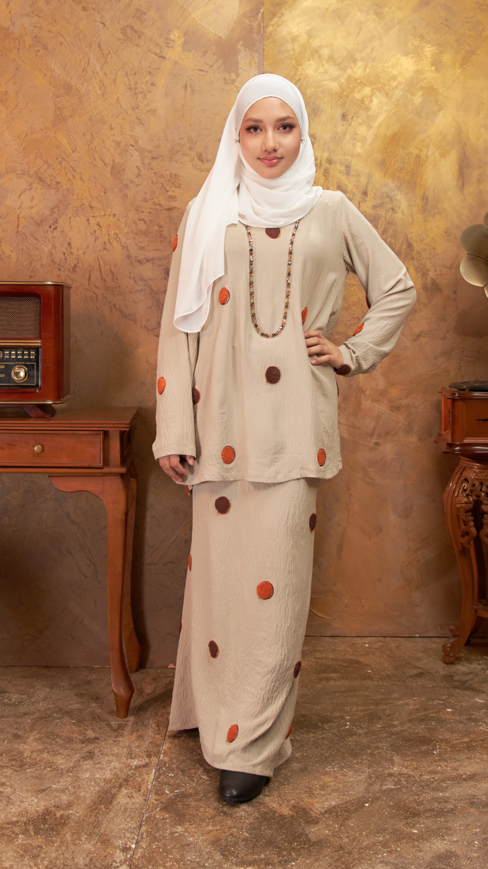 Adela - Kurung Kedah - Sand - Image 2